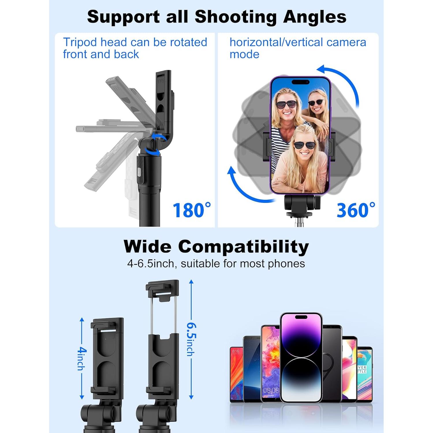 Trípode de Selfie Colorlizard con Control Remoto y Soporte Ajustable