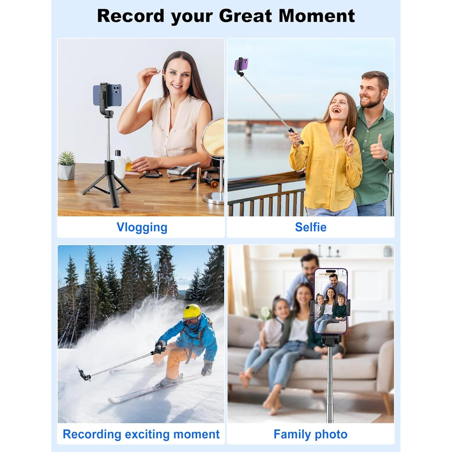 Trípode de Selfie Colorlizard con Control Remoto y Soporte Ajustable