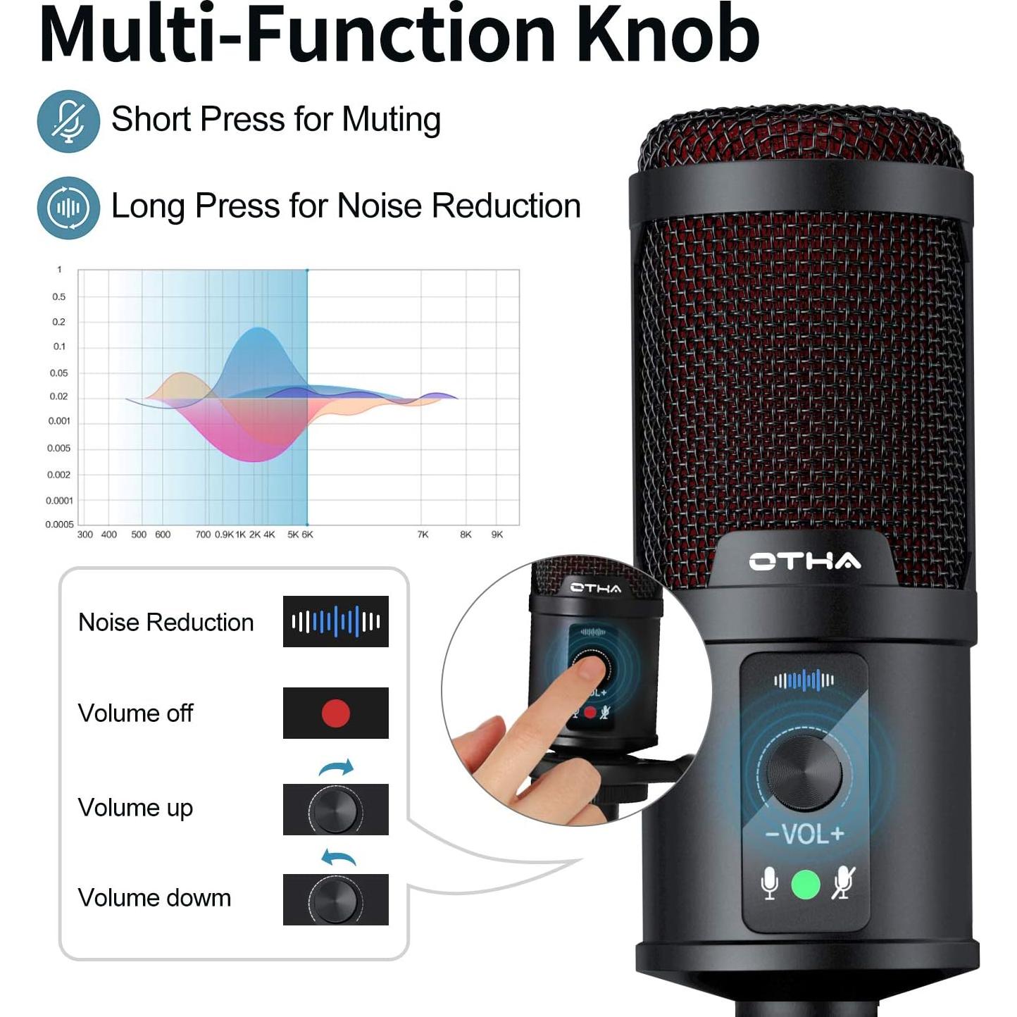 Micrófono USB OTHA 192kHz/24Bit con Trípode para PC