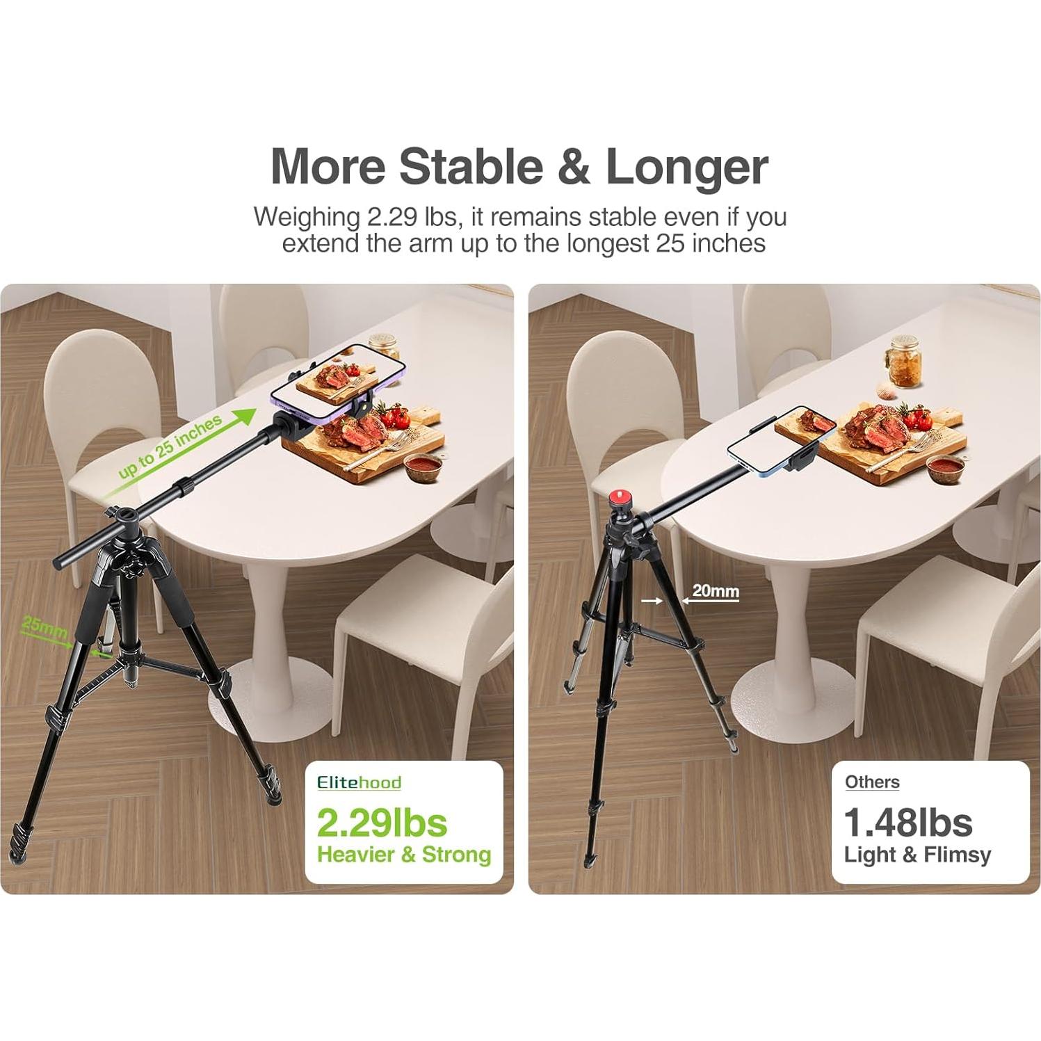 Trípode Sobrehélice Elitehood para iPhone - Aluminio 63.5cm