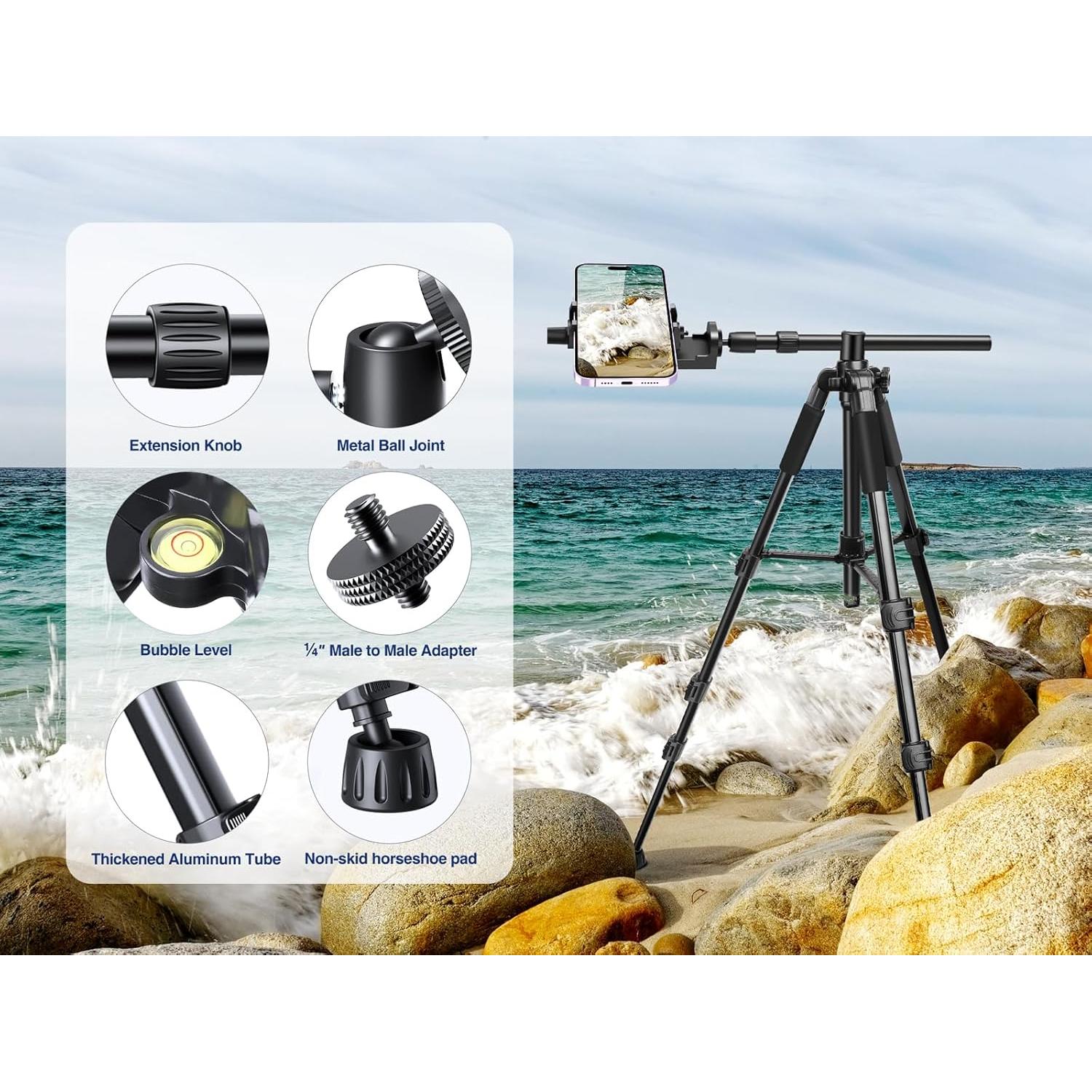 Trípode Sobrehélice Elitehood para iPhone - Aluminio 63.5cm