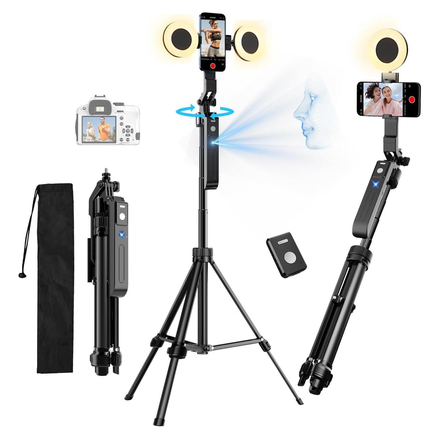 Trípode Inteligente yAyusi 180 cm con Luz y Control Remoto