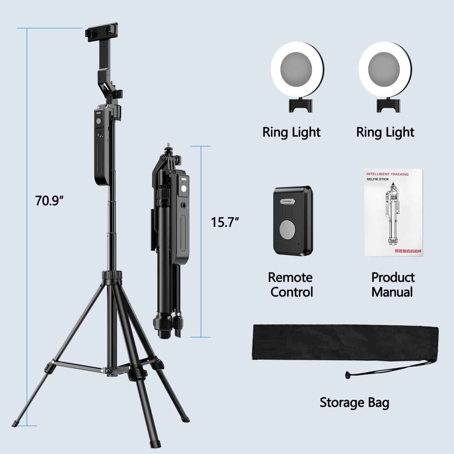 Trípode Inteligente yAyusi 180 cm con Luz y Control Remoto