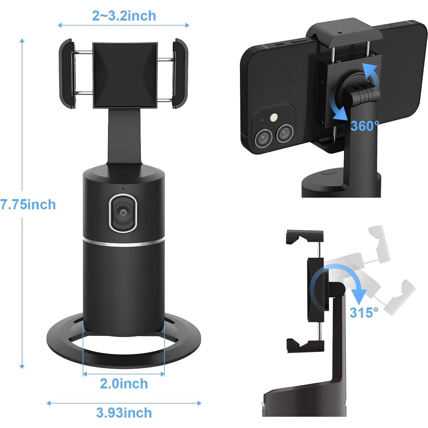 Soporte para teléfono Joytrip T2 con seguimiento automático 360°