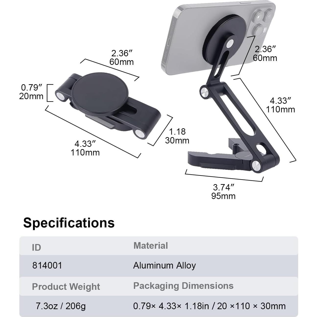Soporte Magnético Plegable Came-TV 814001 para iPhone 16/15/14