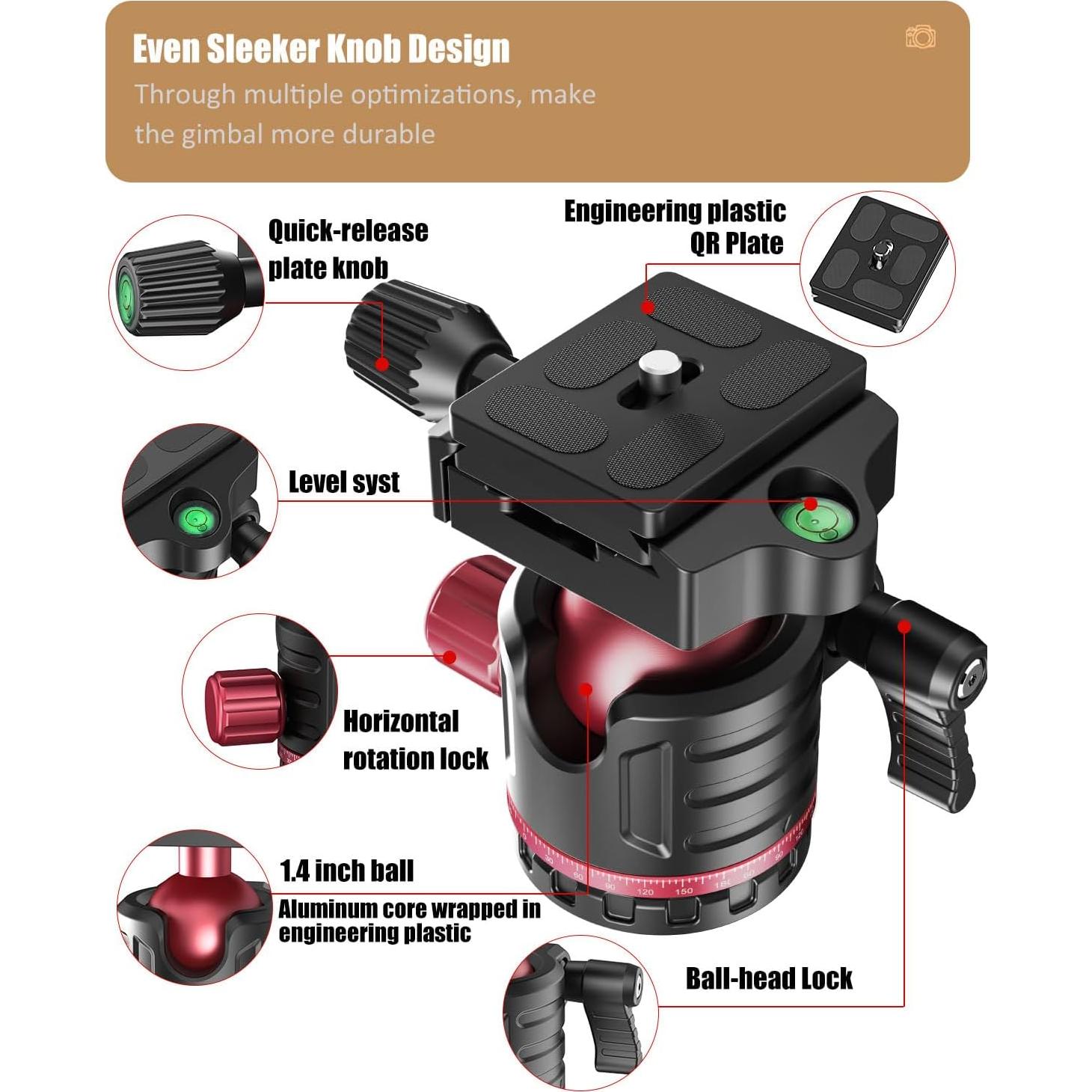 Trípode Profesional CAMBOFOTO TM264A 188 cm Aluminio DSLR