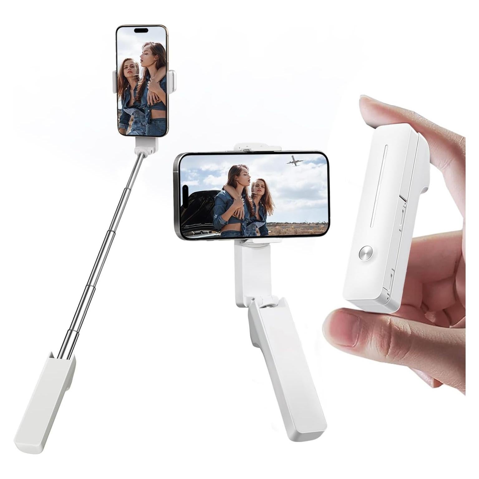 Selfie Stick Mini yAyusi Extensible 70 cm Blanco Portátil