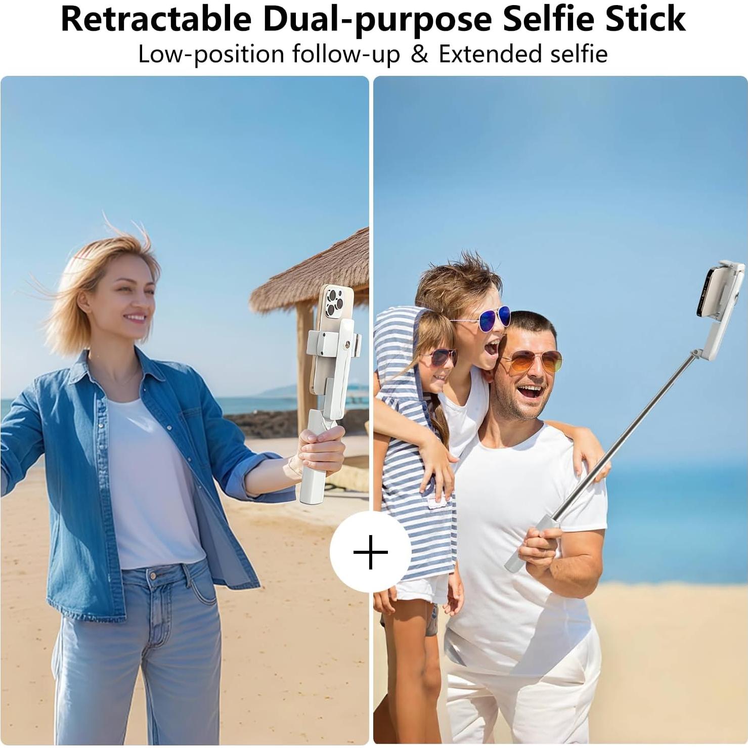 Selfie Stick Mini yAyusi Extensible 70 cm Blanco Portátil