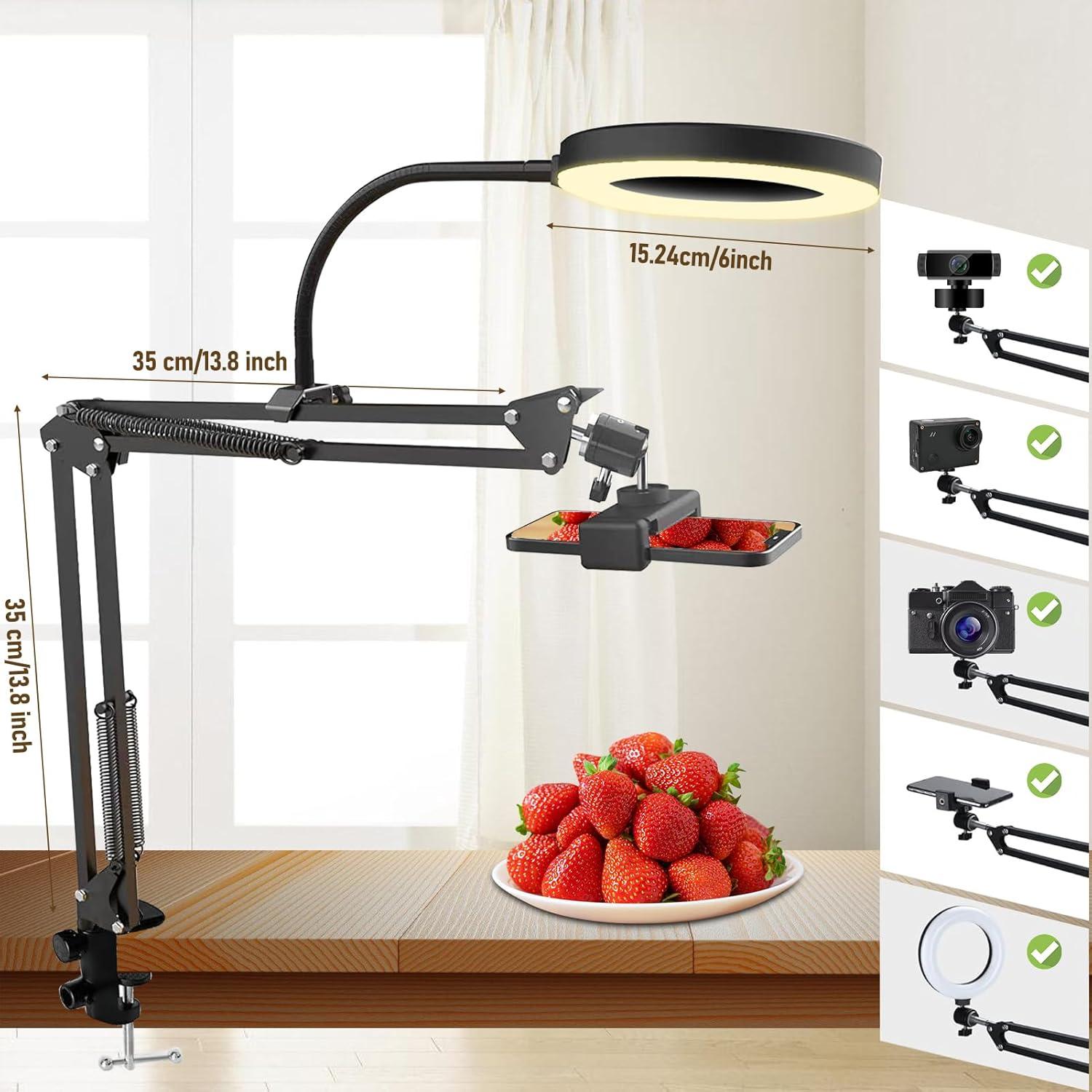 Soporte de Cámara con Luz de Anillo HISUEKIG 15.24 cm Ajustable