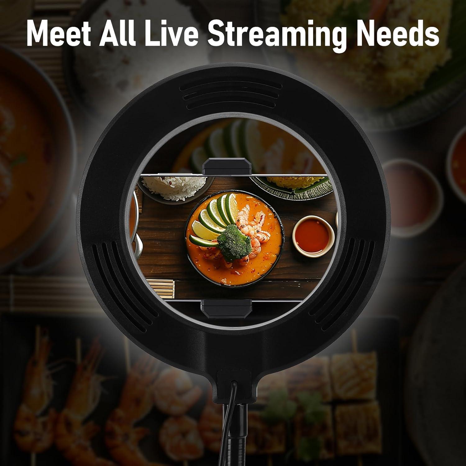 Soporte de Cámara con Luz de Anillo HISUEKIG 15.24 cm Ajustable