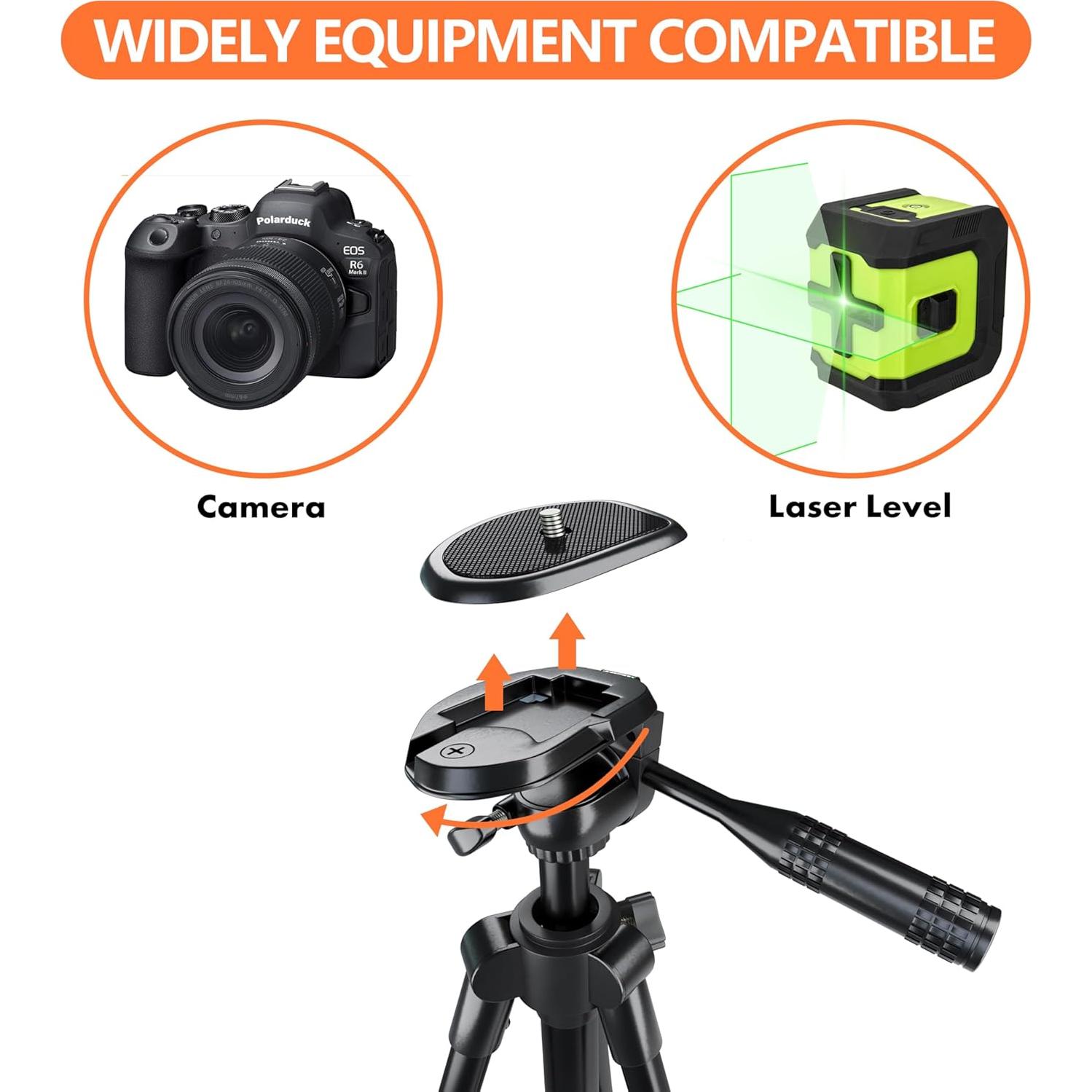 Soporte de Teléfono Trípode Aluminio 130cm con Nivel de Burbuja