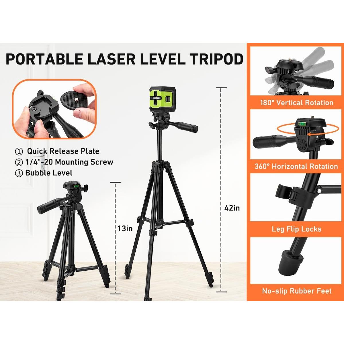 Soporte de Teléfono Trípode Aluminio 130cm con Nivel de Burbuja