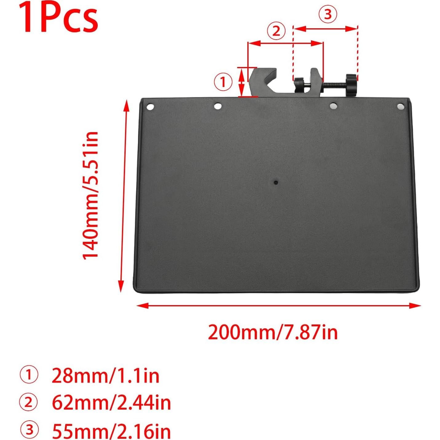 Bandeja de Soporte para Micrófono Lilaly 14x20 cm Abrazadera