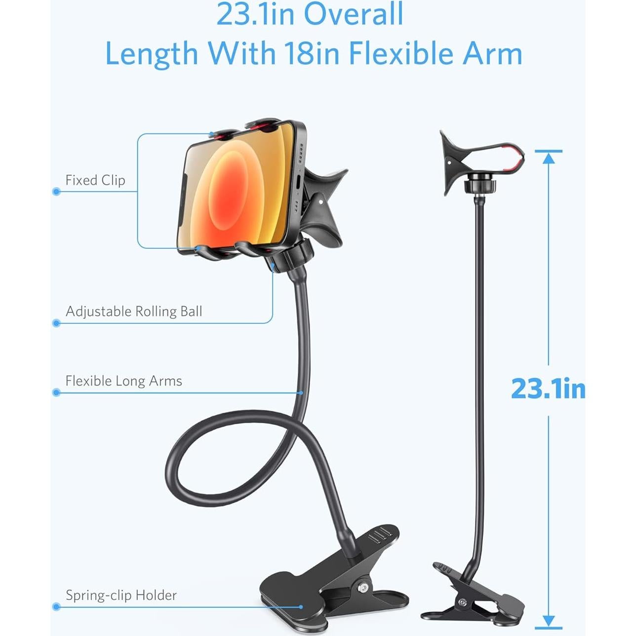 Soporte para Teléfono de Cuello de Ganso BESTEK BTIH600BK 360°