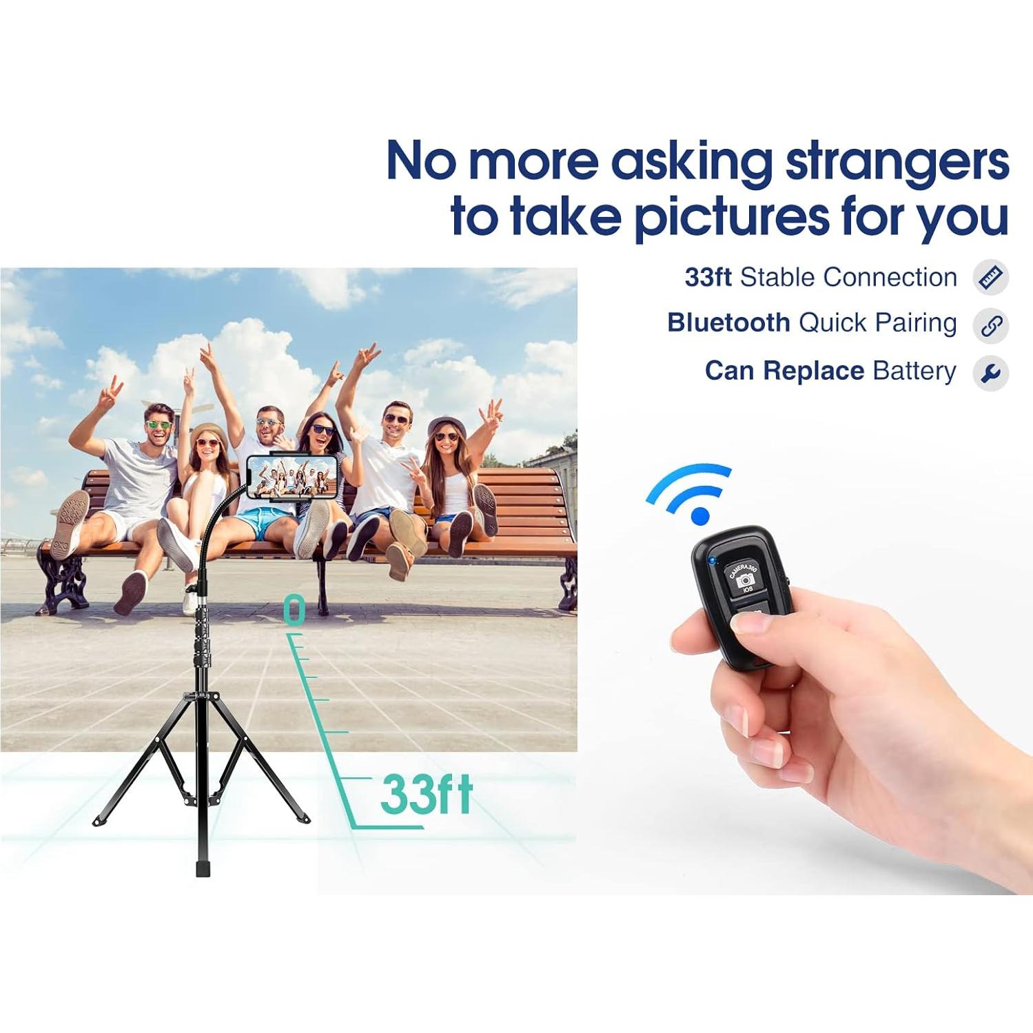 Trípode para teléfono Elitehood PT-02 2.03m con control remoto