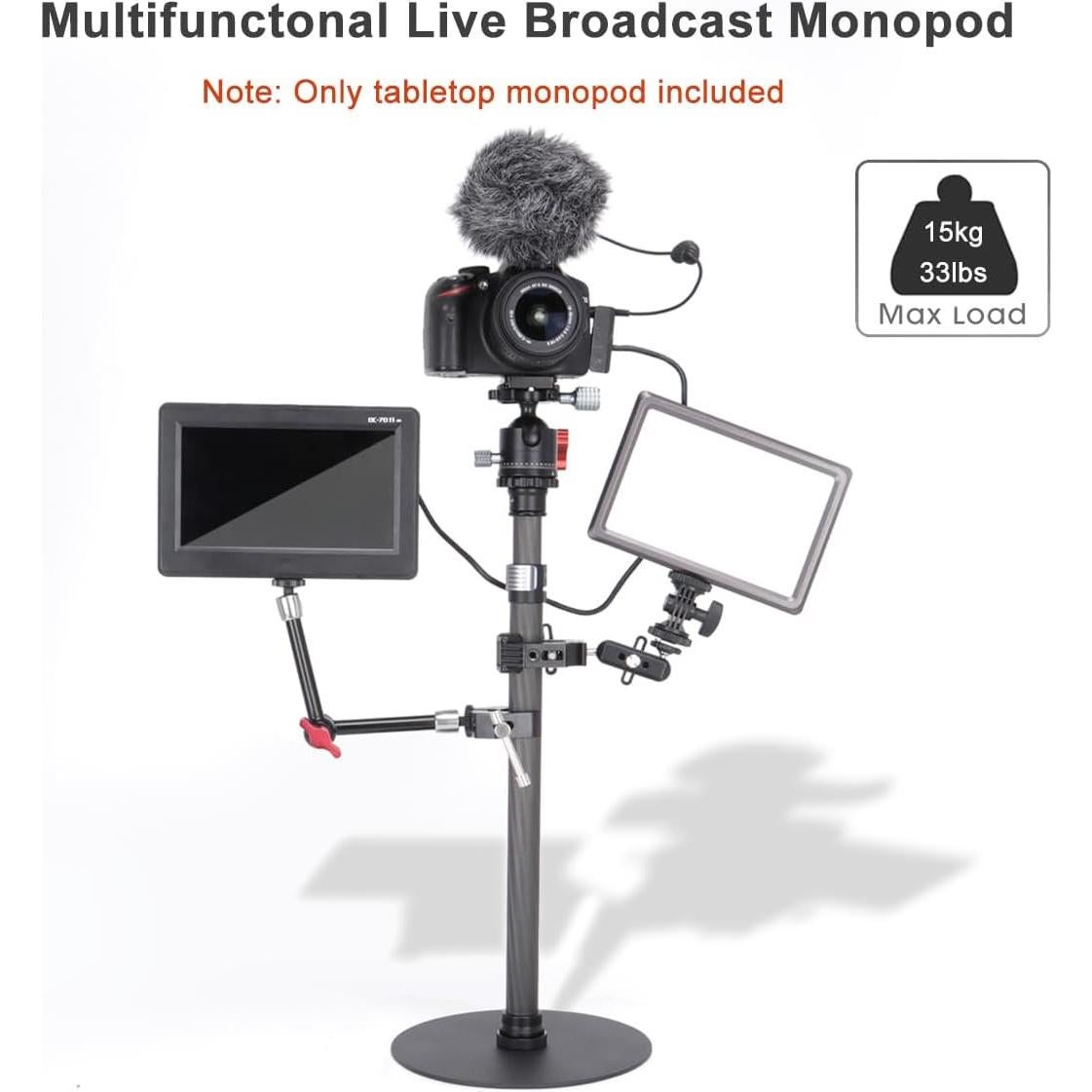 Soporte Monopod Koolehaoda Ajustable 40.64cm-71.12cm para Cámara