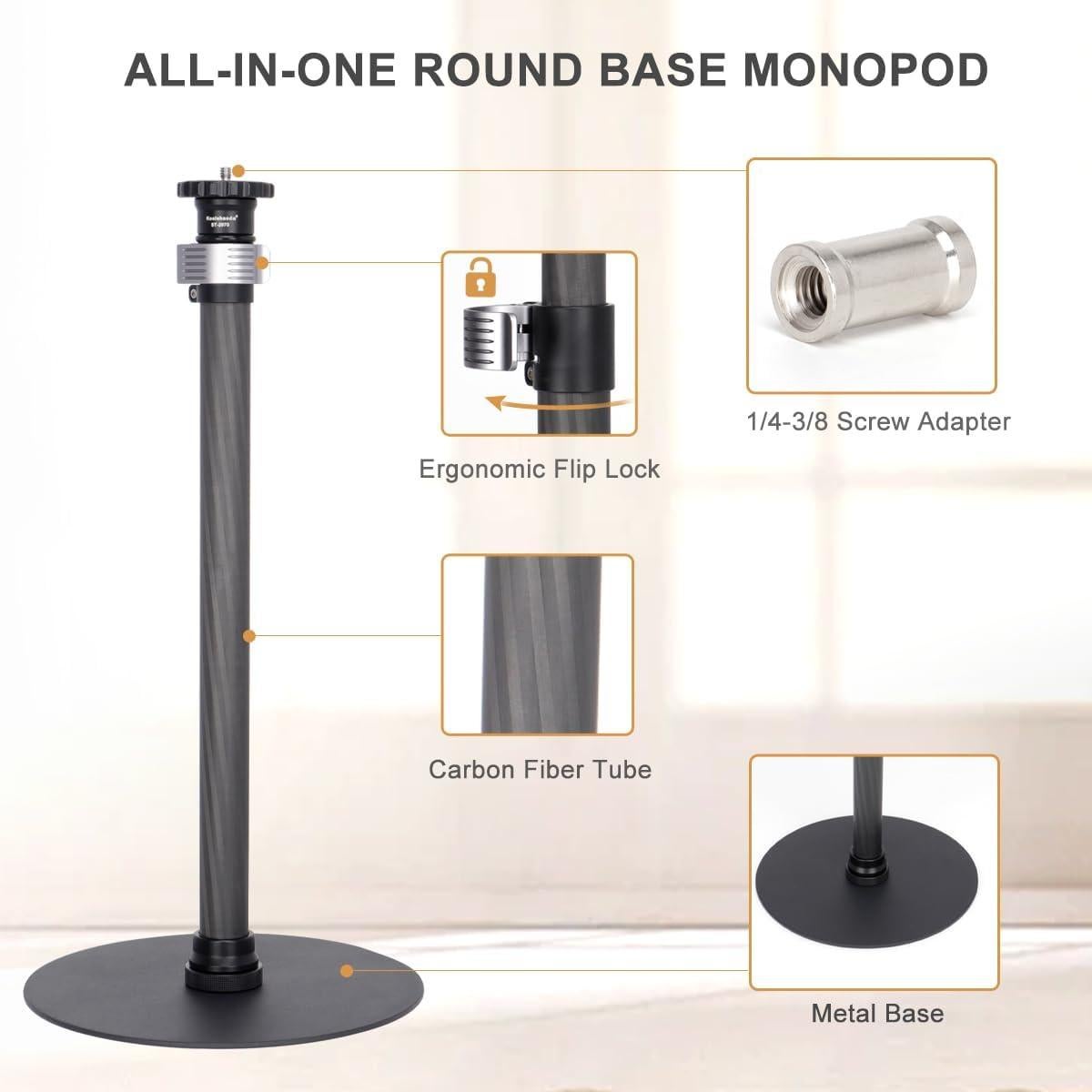 Soporte Monopod Koolehaoda Ajustable 40.64cm-71.12cm para Cámara