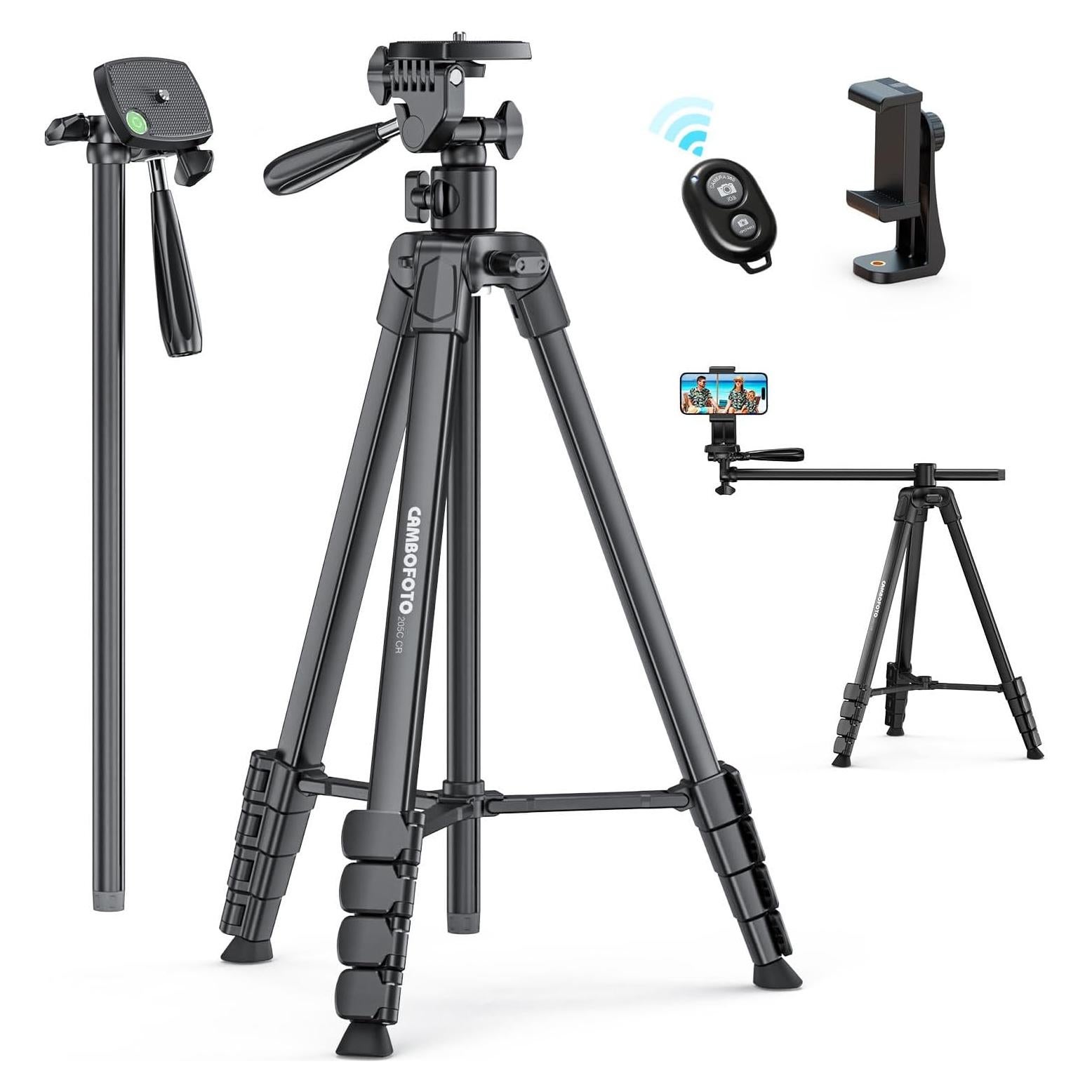 Trípode para Teléfono CAMBOFOTO 205C 185.4 cm con Control Remoto