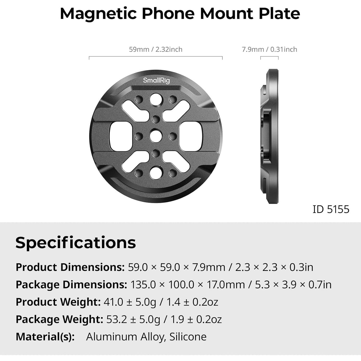 Placa de Montaje Magnética SmallRig para iPhone con Soporte Frío