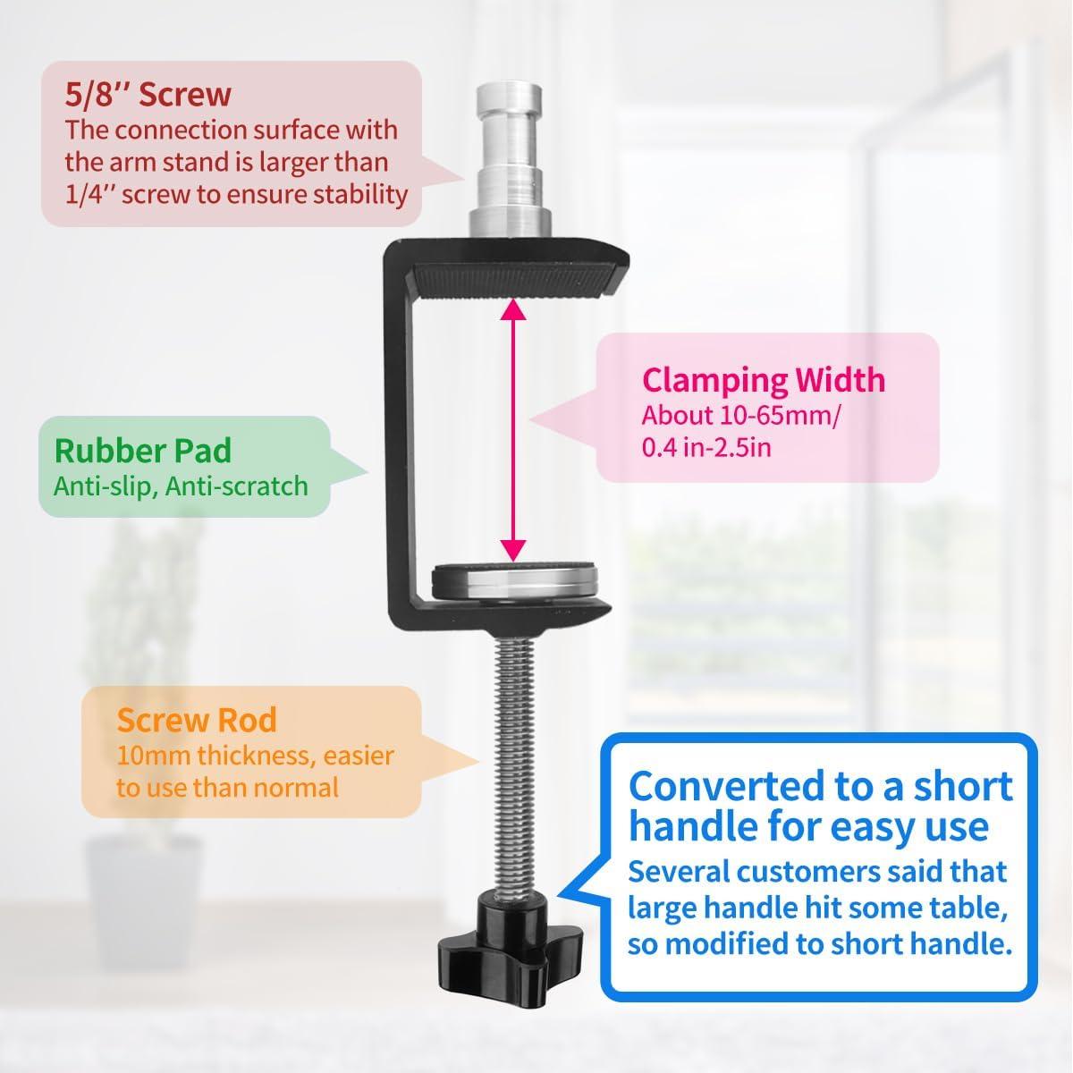 HEMMOTOP Overhead Camera Mount, Camera Arm Desk Mount Max. Load 6.6 LBS, Flexible Adjustable Webcam Stand for Desk Max. Height 41.1", Over The Top Camera Tripod for Cooking, Video Recording MS05