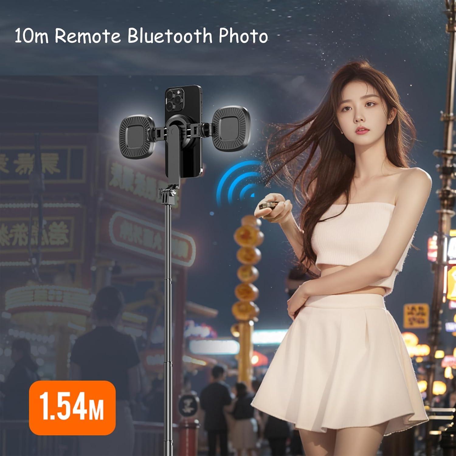 Trípode de Selfie Magnético UNILLQSS 152 cm con Control Remoto