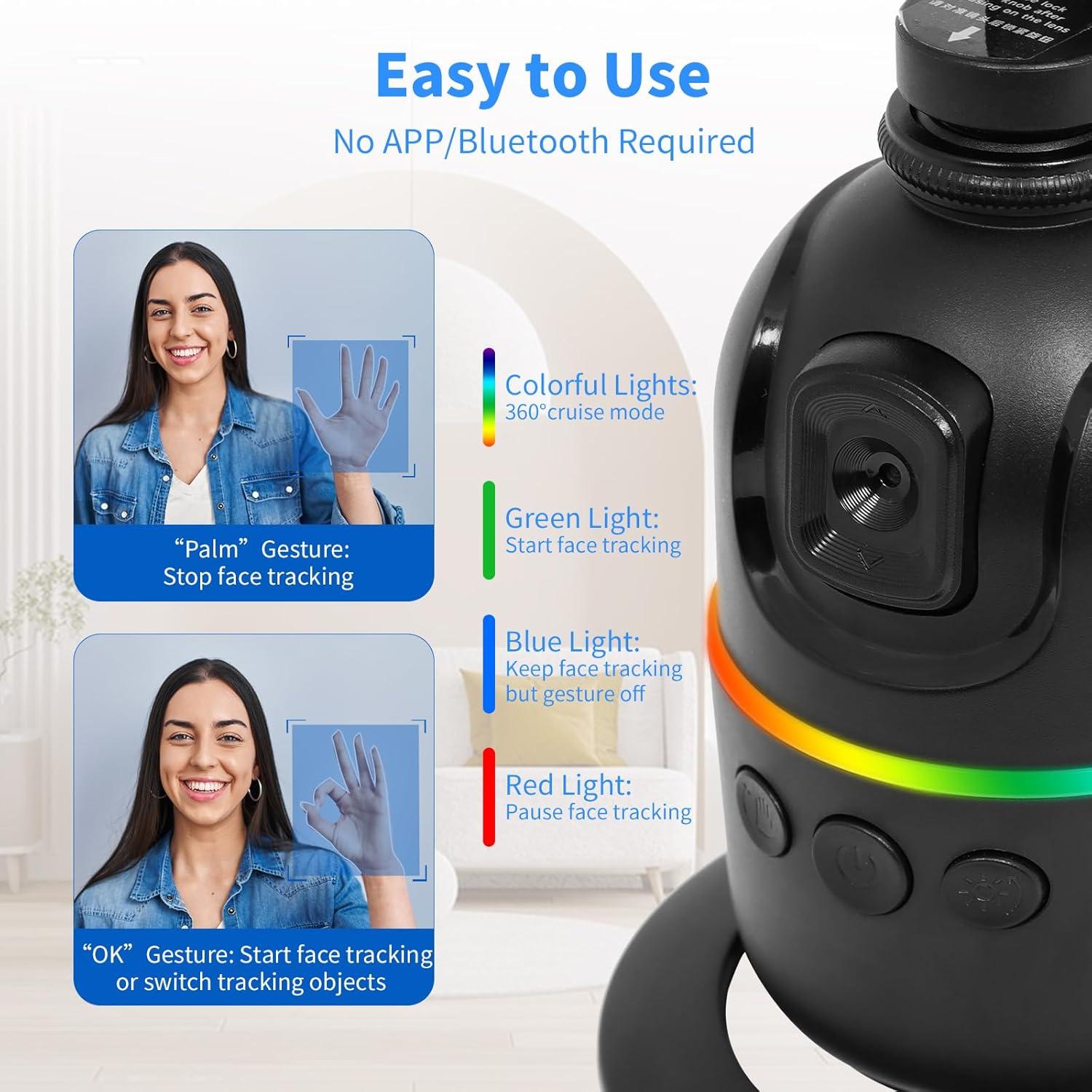 Trípode Automático KozyOne con Seguimiento Facial 360° y Luz