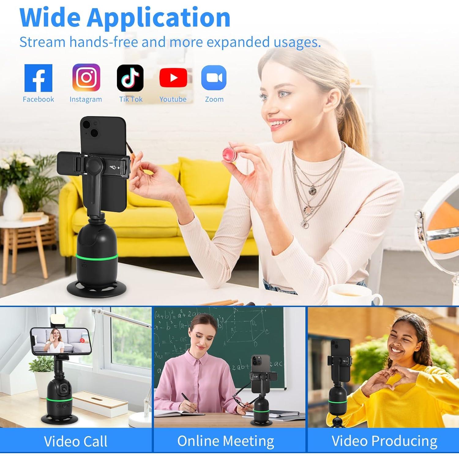 Trípode Automático KozyOne con Seguimiento Facial 360° y Luz