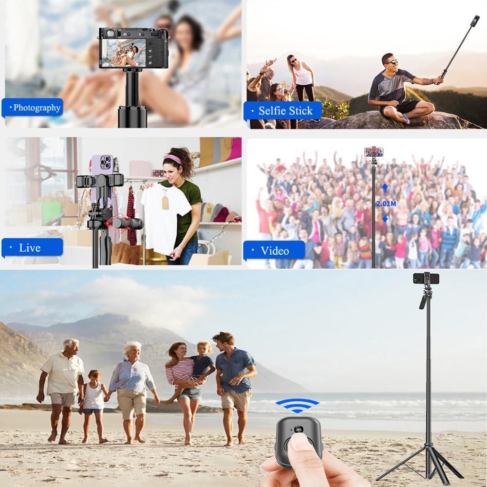 Trípode Extensible 80" Cevoqin con Control Remoto y Luz