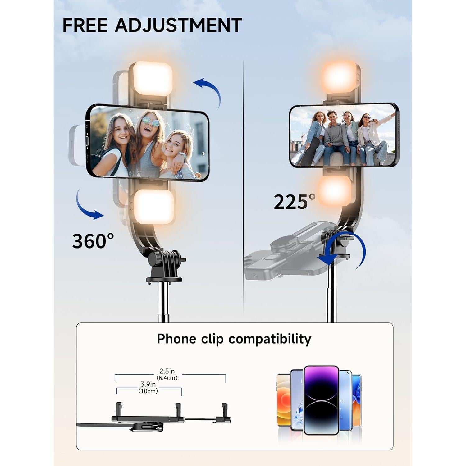 Trípode para Selfie SelfieShow L13D con 2 Luces LED Ajustables