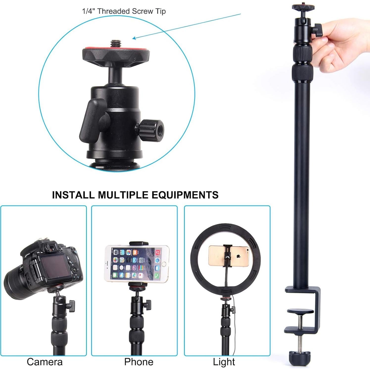 Soporte de cámara de escritorio Regetek ajustable 42-84 cm