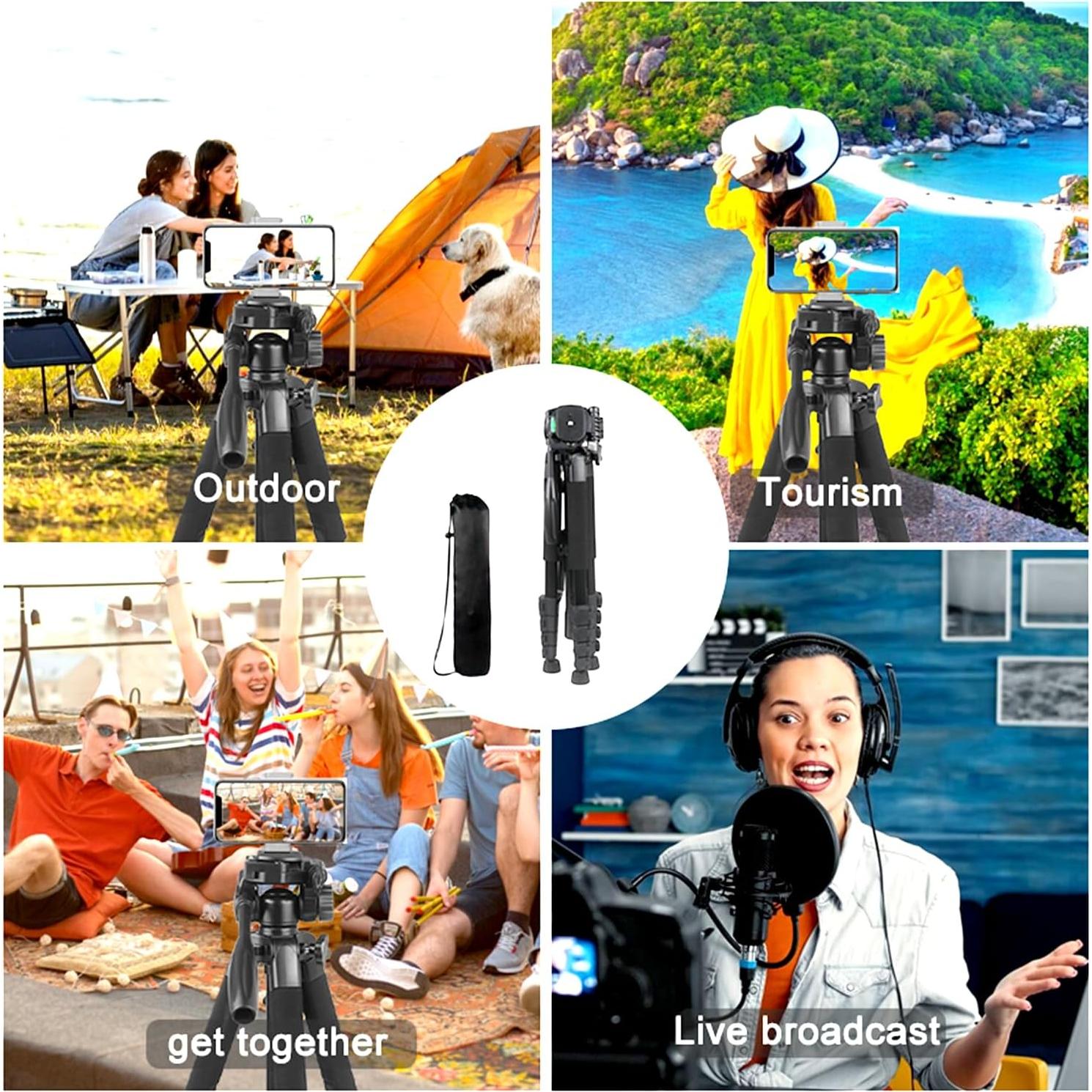 Trípode de Aluminio LJ 205.74 cm para Teléfono y Cámara