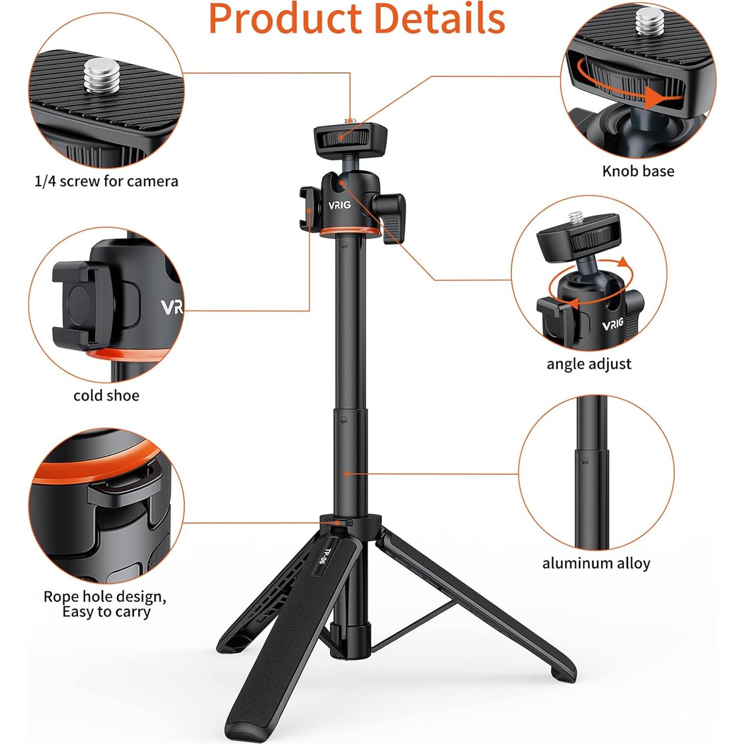 Soporte de Trípode para Selfie Camnoon 55cm Aluminio 1.5kg