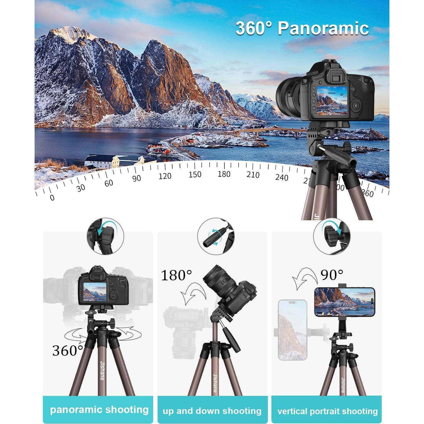 Trípode de Cámara JISHANE VT-831HYS Aluminio 180 cm 3 kg