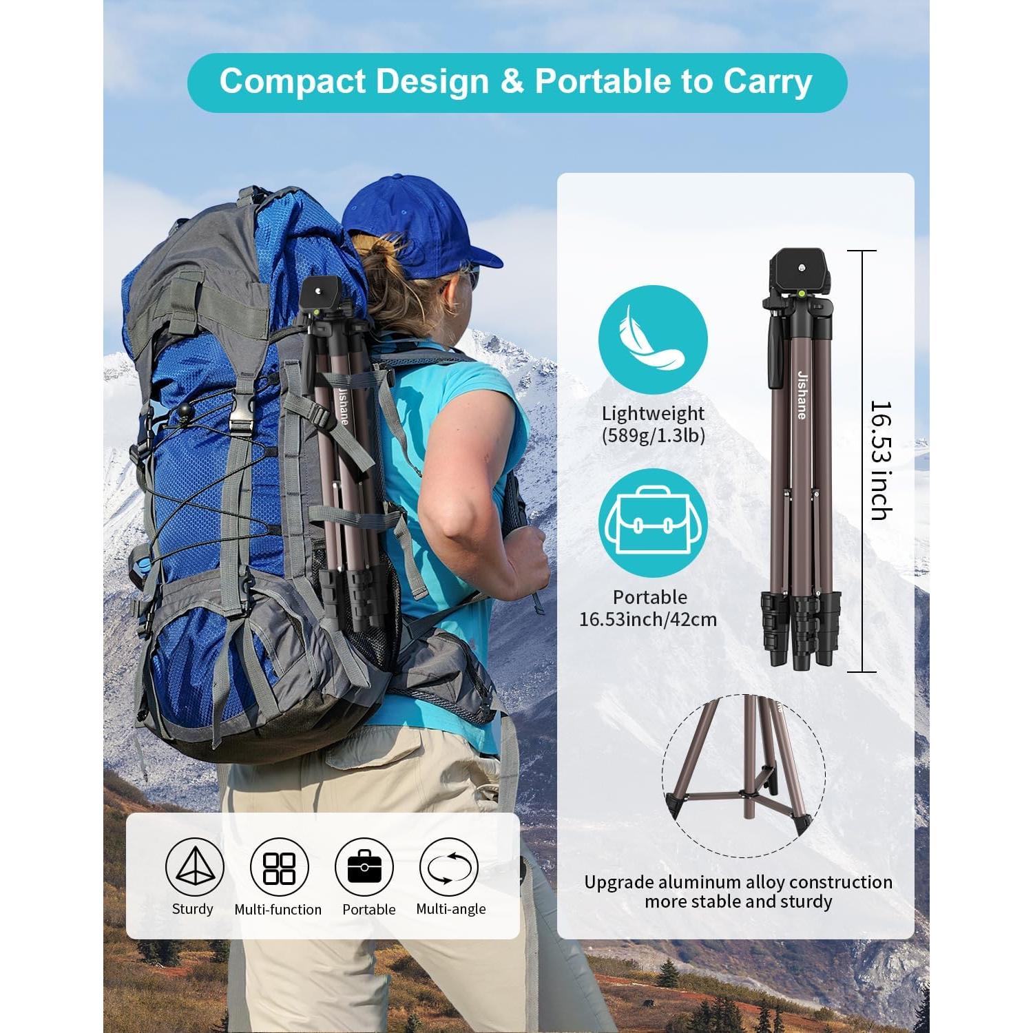 Trípode de Cámara JISHANE VT-831HYS Aluminio 180 cm 3 kg