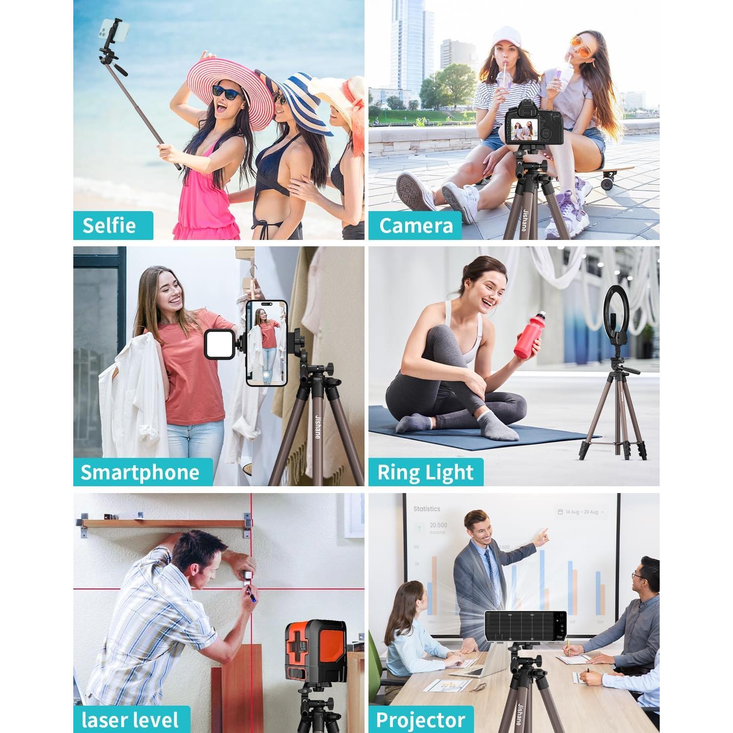 Trípode de Cámara JISHANE VT-831HYS Aluminio 180 cm 3 kg