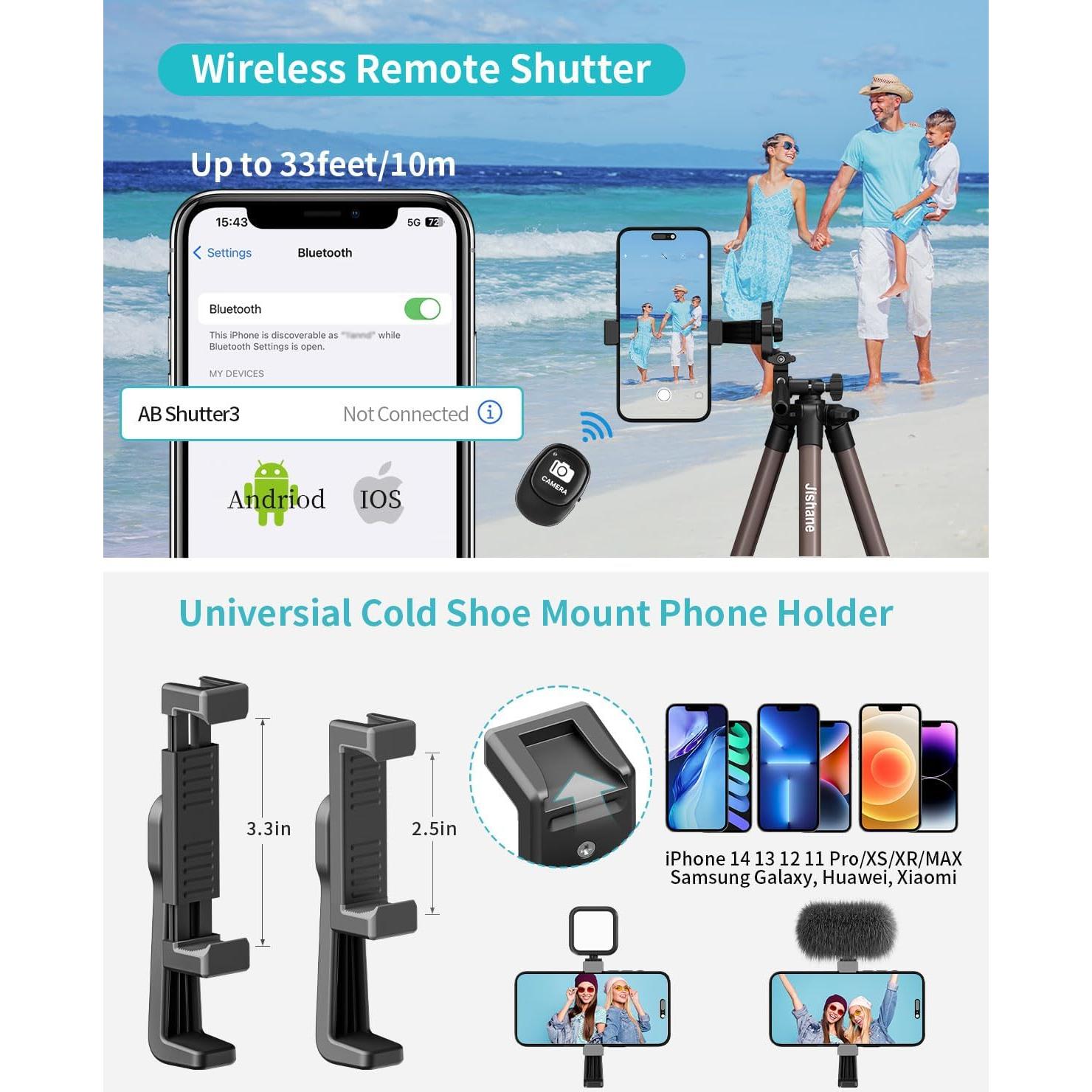 Trípode de Cámara JISHANE VT-831HYS Aluminio 180 cm 3 kg