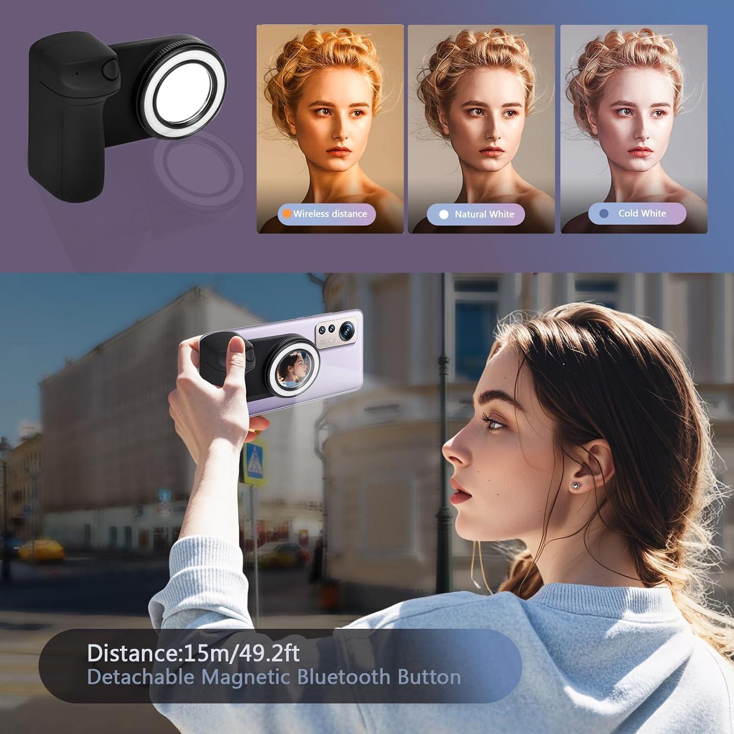 Soporte trípode para teléfono Redcomets ZP-B con luz y obturador