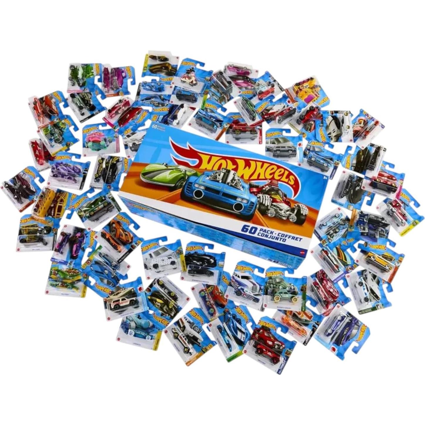 Set de 60 coches de metal fundido Hot Wheels 1:64 variados