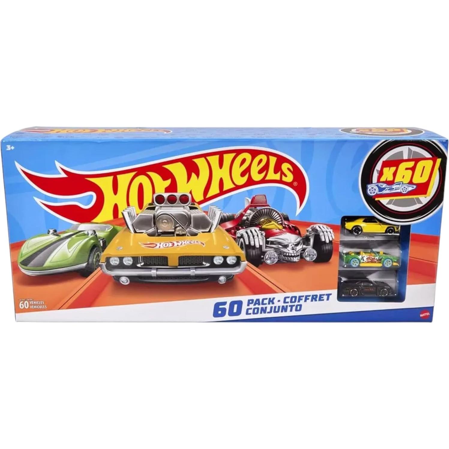 Set de 60 coches de metal fundido Hot Wheels 1:64 variados