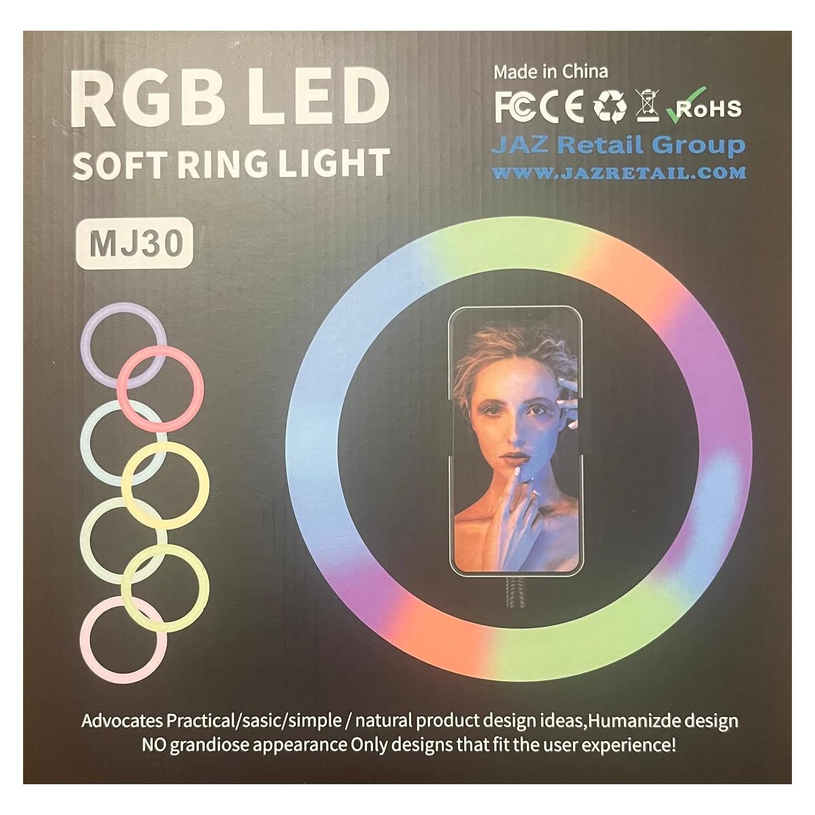 Anillo de Luz JAZ MJ30 LED RGB 30 cm para Selfies y Streaming