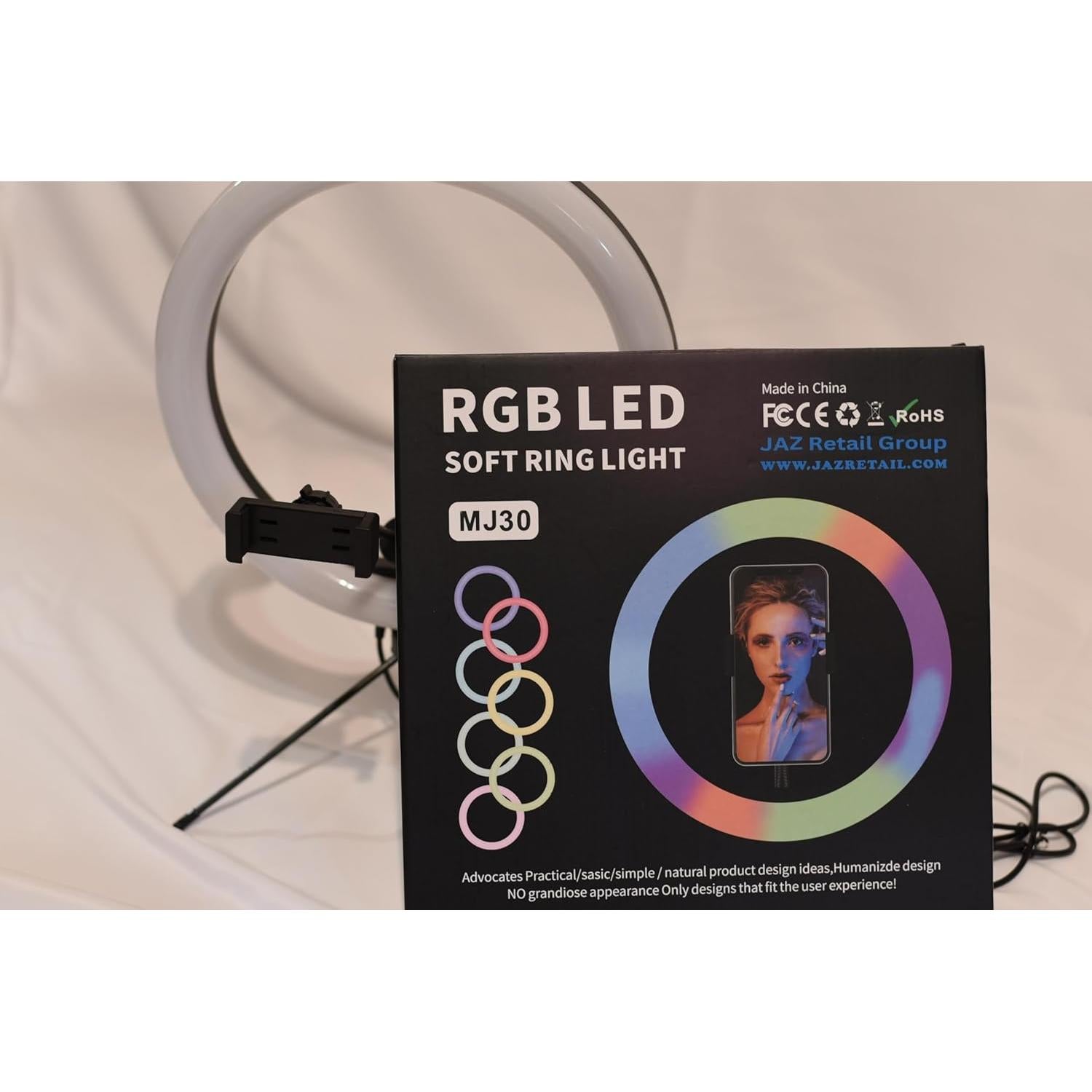 Anillo de Luz JAZ MJ30 LED RGB 30 cm para Selfies y Streaming