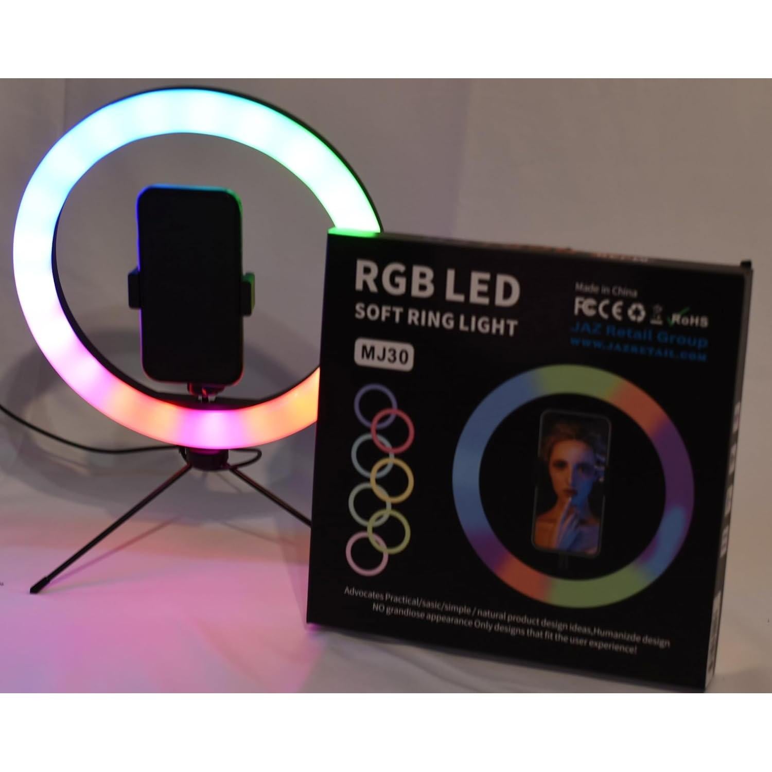 Anillo de Luz JAZ MJ30 LED RGB 30 cm para Selfies y Streaming