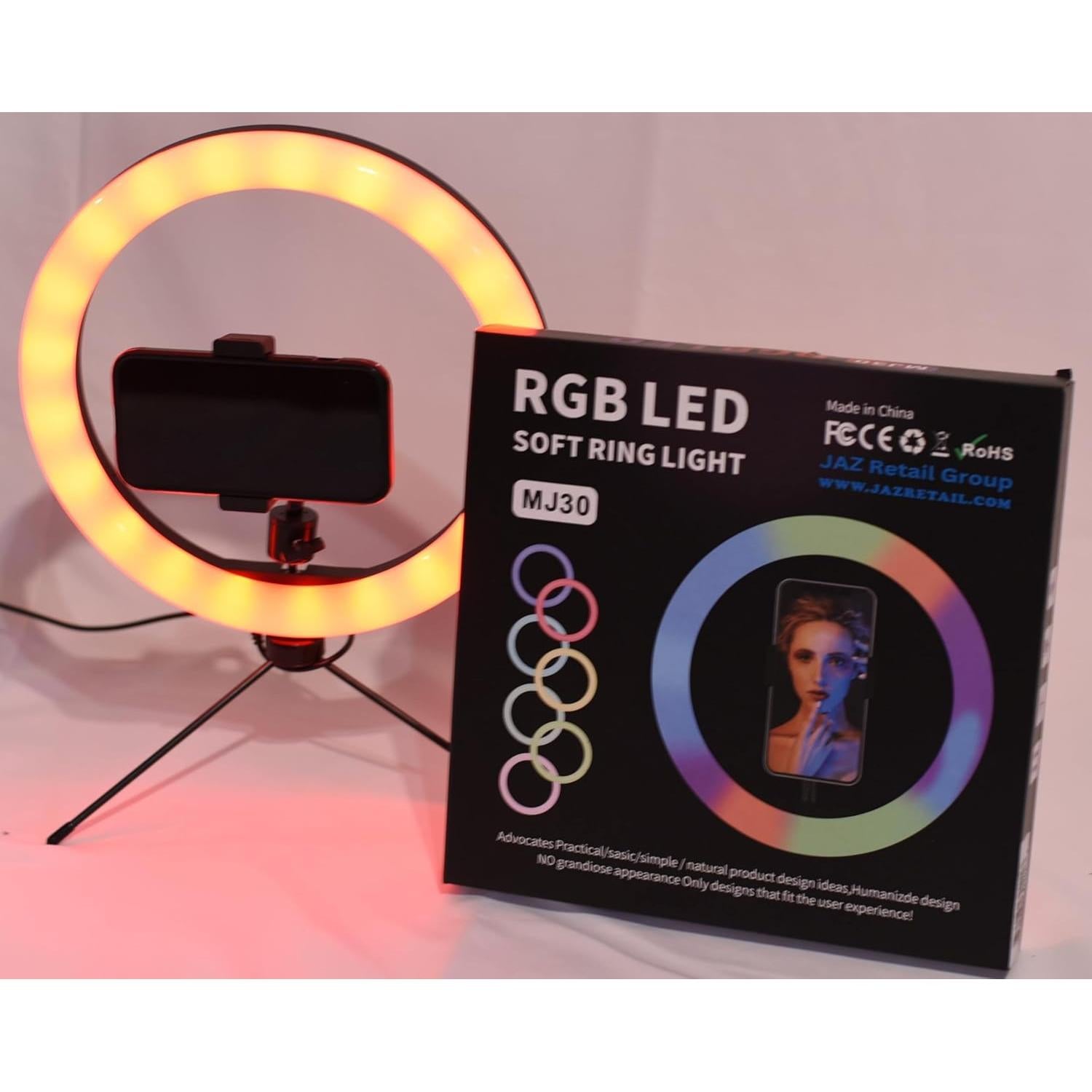 Anillo de Luz JAZ MJ30 LED RGB 30 cm para Selfies y Streaming