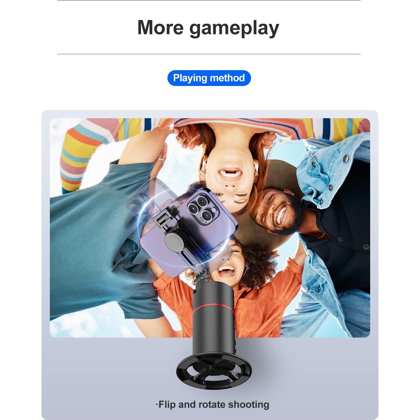 Soporte para teléfono con seguimiento facial automático 360°