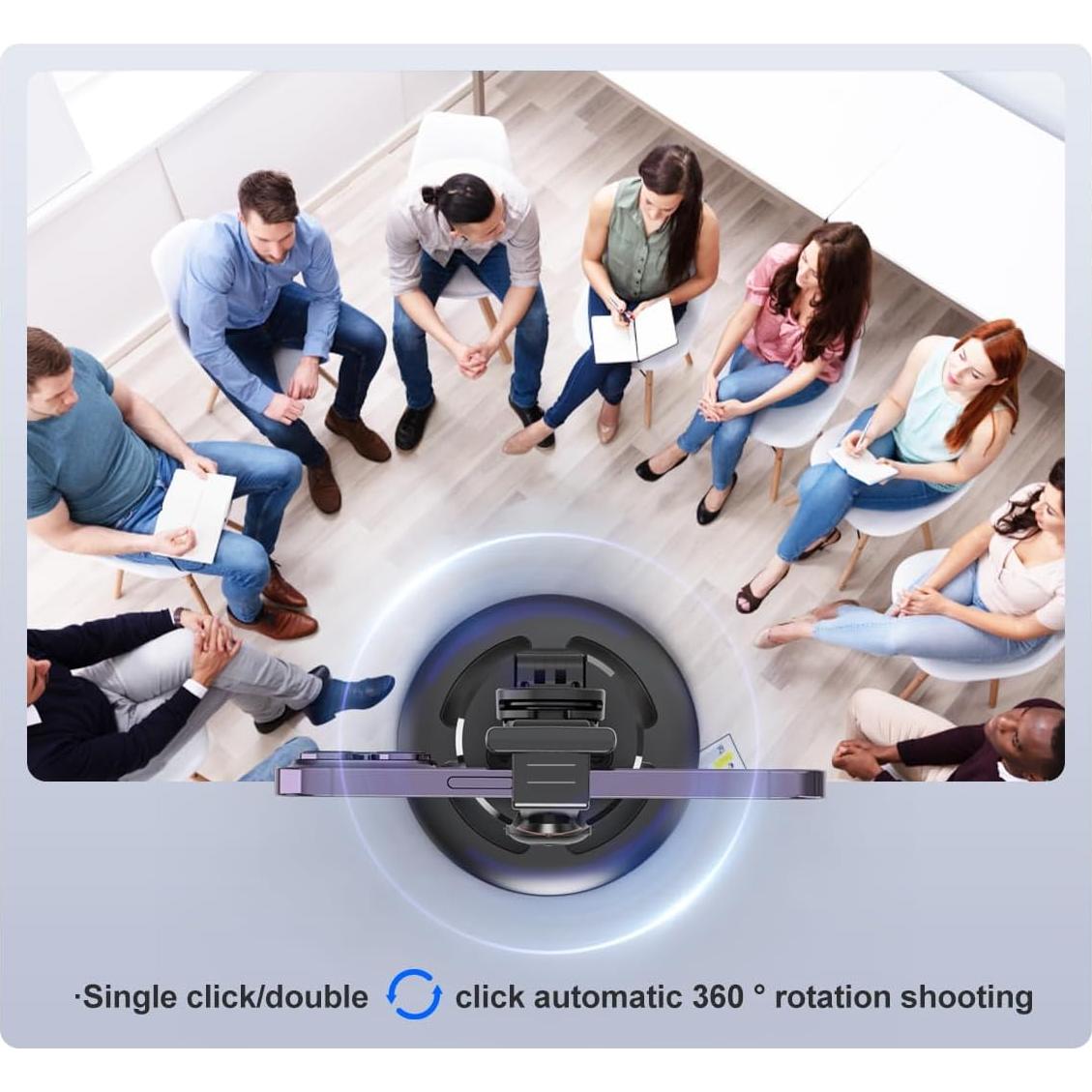 Soporte para teléfono con seguimiento facial automático 360°