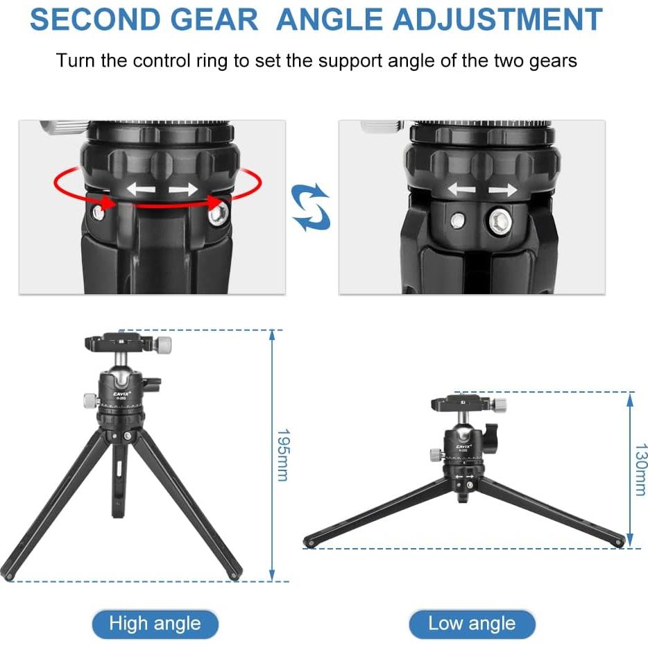 Mini Trípode CAVIX LS-02 para Cámara DSLR con Cabezal 360°