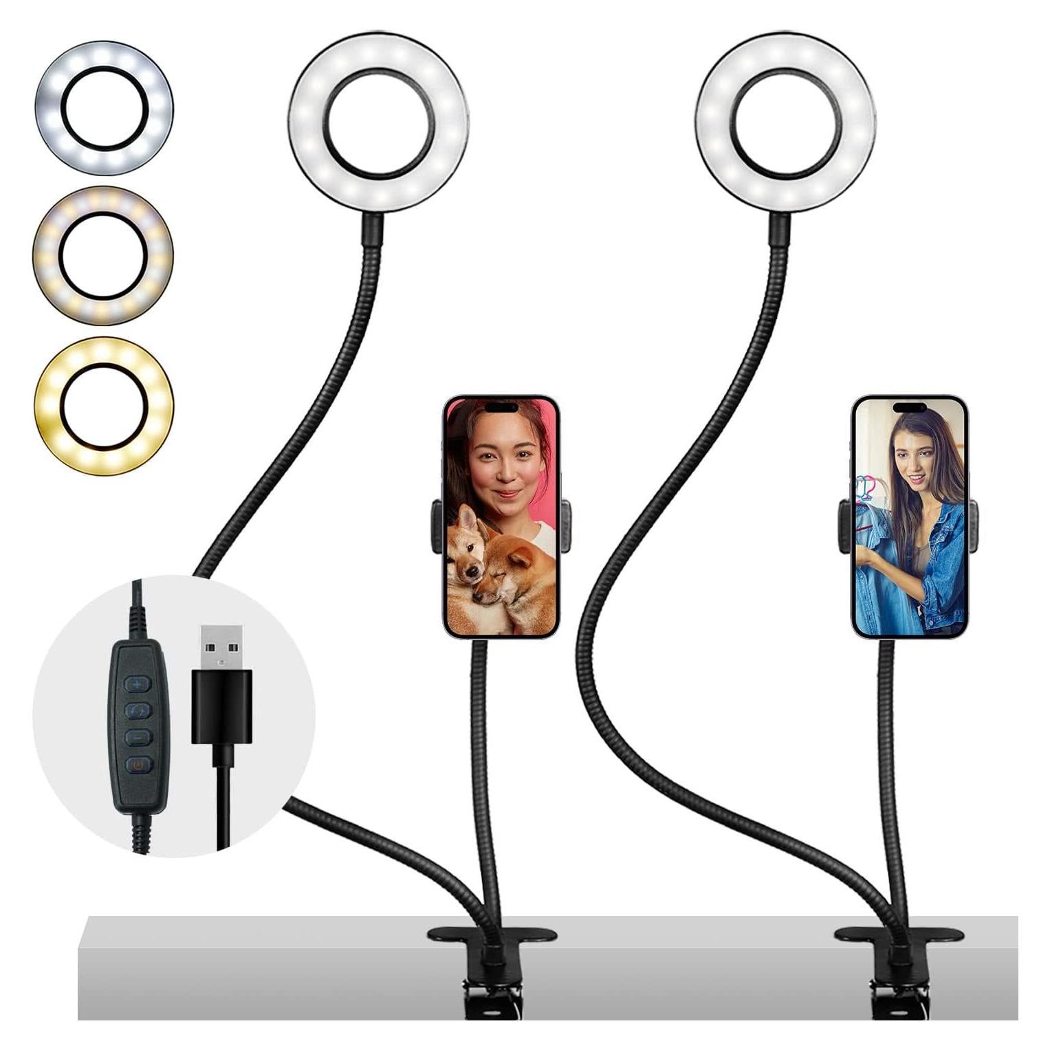 Luz de Anillo LED Selfie LS ProLighting 2 Paquete con Soporte