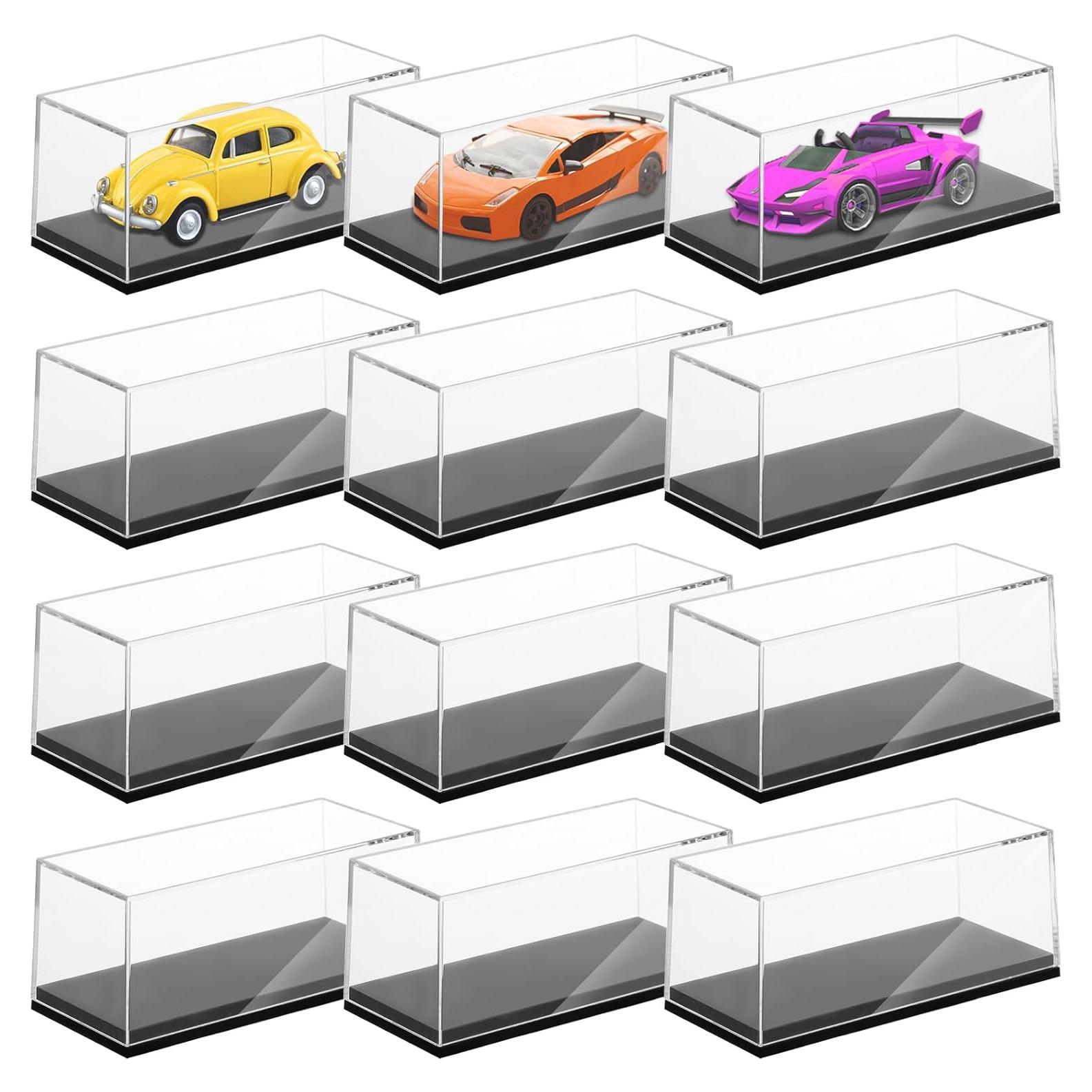 12 Cajas de Exhibición Acrílicas para Autos 1:64 Hlimior