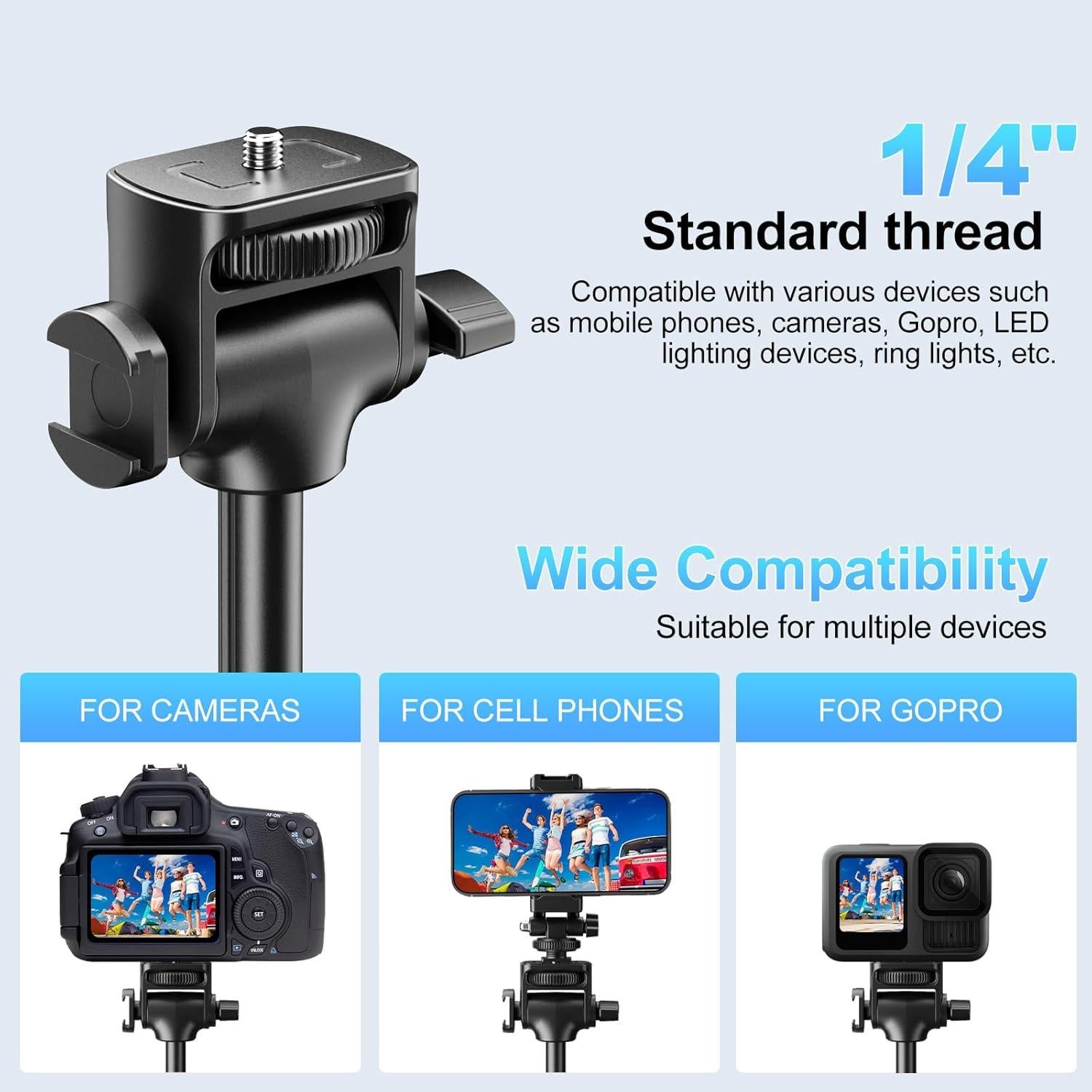 Trípode Profesional Fugetek FT-589 para Teléfono 62" Aluminio