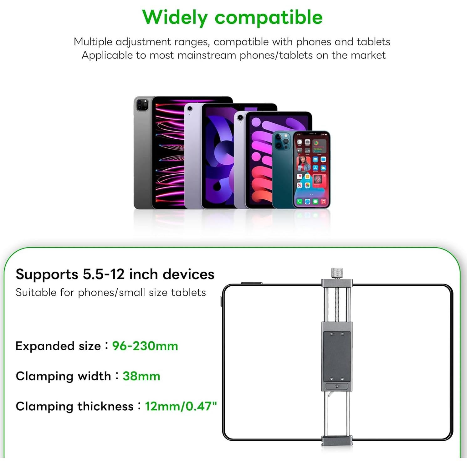 Soporte para iPad FANAUE con Montaje en Trípode 360°